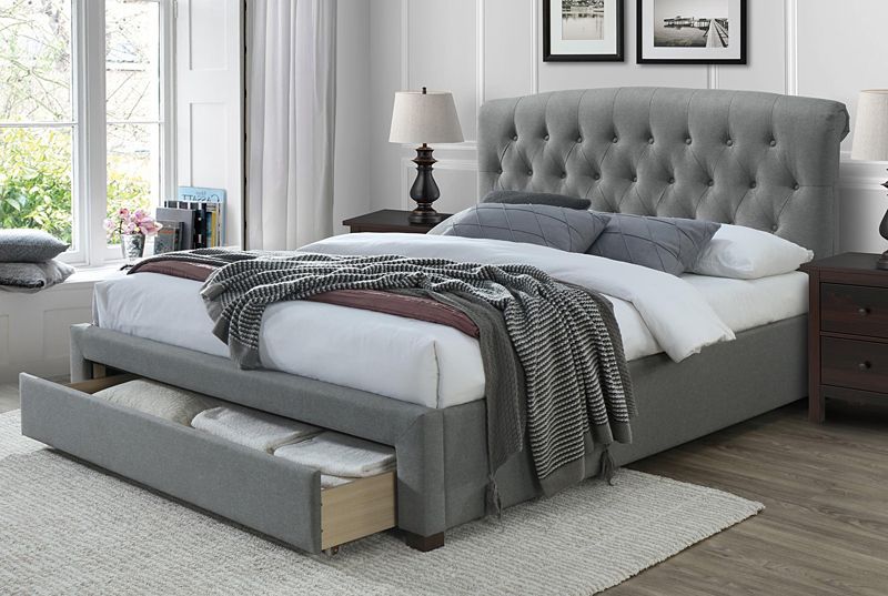 Elior Łóżko Lami 160x200 cm - szare