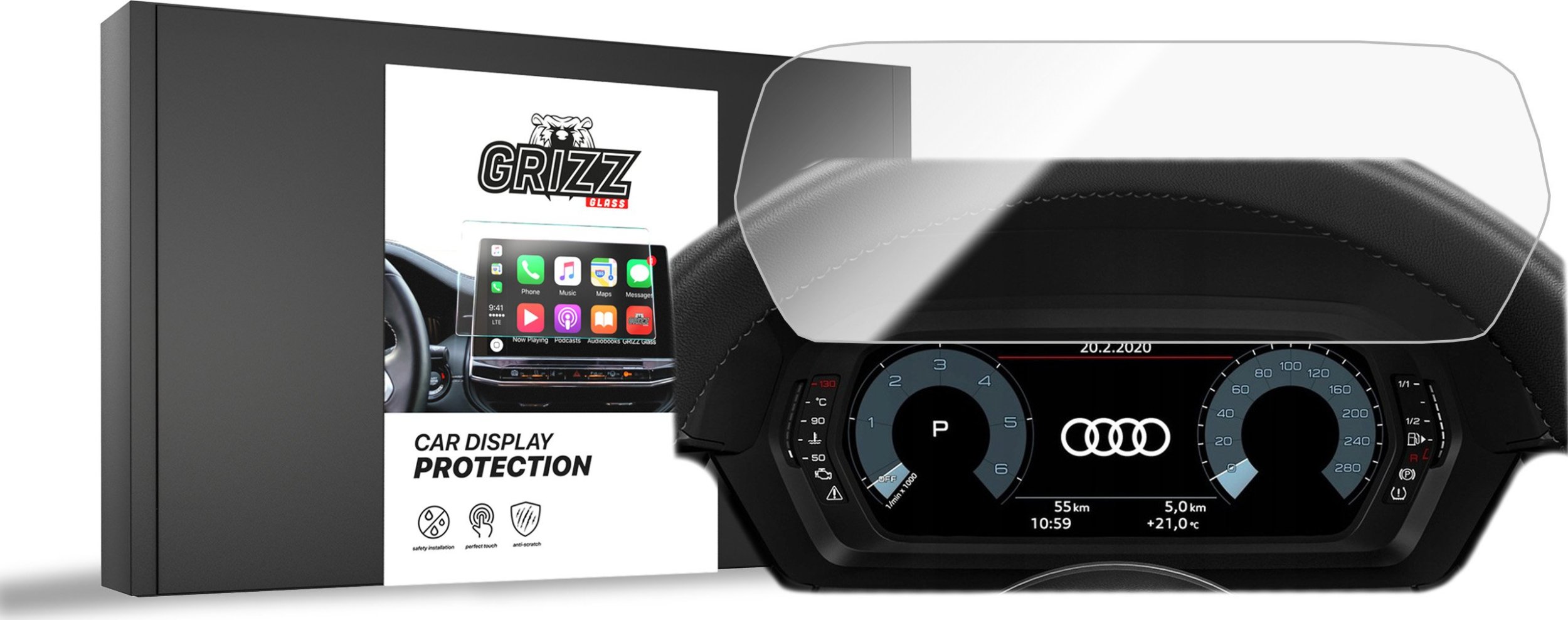 GrizzGlass Folia ceramiczna GrizzGlass CarDisplay Protection do Audi A3 8Y Virtual Cockpit 10,25" 2020