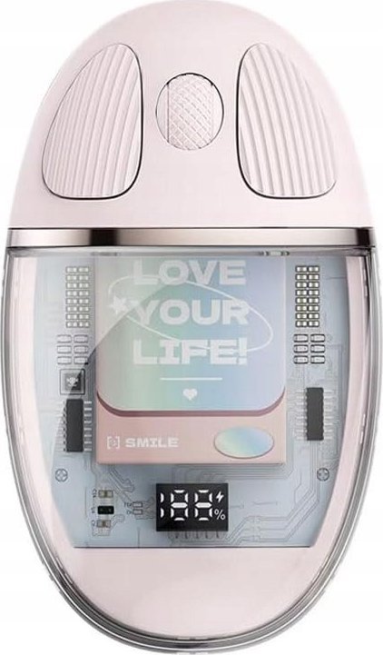 Mysz Pan i Pani Gadżet Mysz Myszka Bezprzewodowa Cicha Ergonomiczna Typ C Uniwersalna Różowa