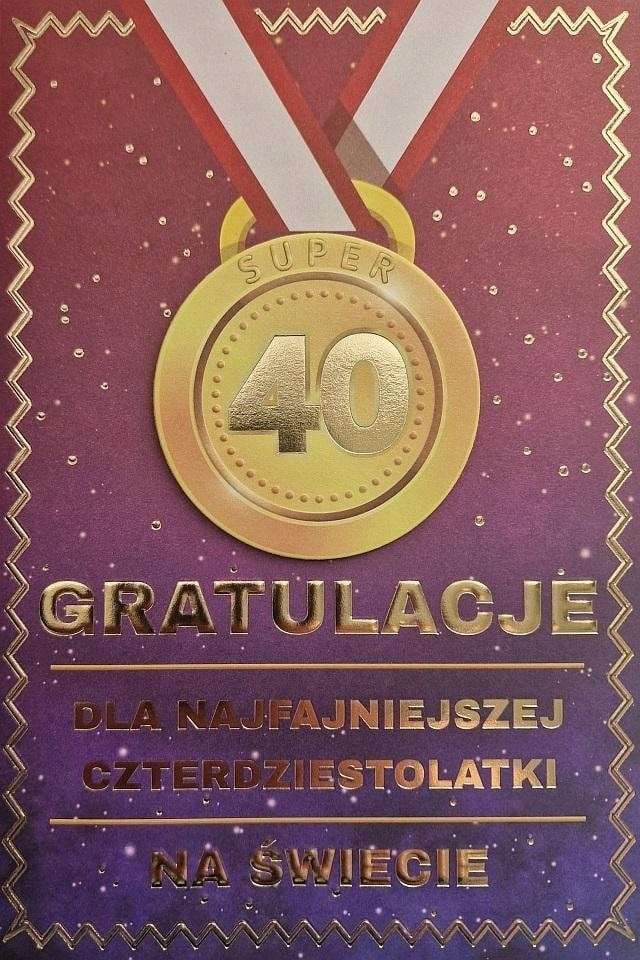 Yeku Karnet Urodziny 40 medal damskie