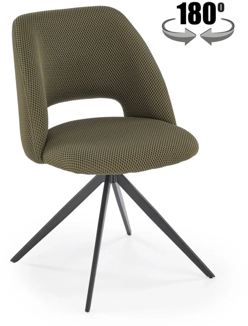 Krzesło tapicerowane K546 oliwkowe obracane HALMAR