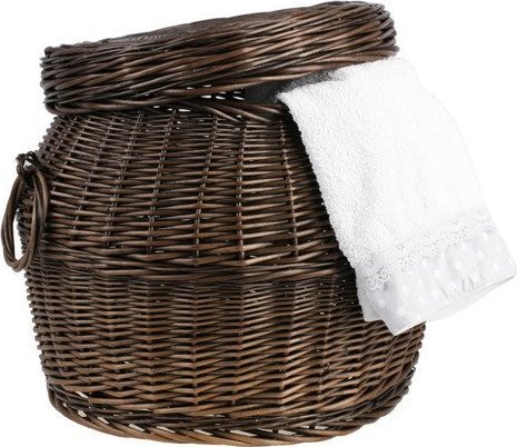 WickerPL PUFA KOSZ NA ZABAWKI WIKLINOWY KOSZ NA PRANIE 31 H32 CM