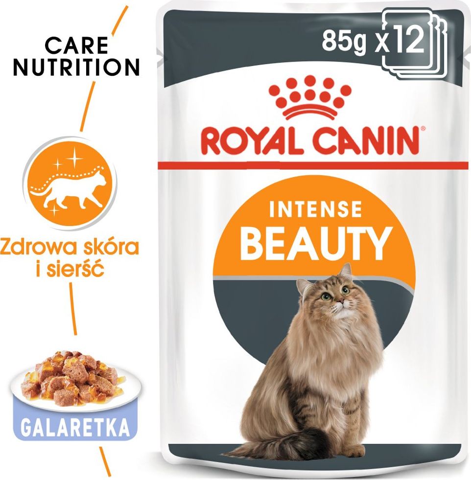 Royal Canin ROYAL CANIN Intense Beauty 24x85g w galaretce karma mokra dla kotów dorosłych, zdrowa skóra, piękna sierść