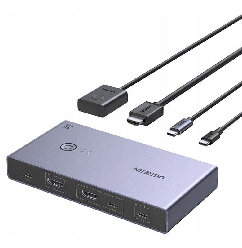 Przełącznik Switch KVM UGREEN CM731 2w1 USB-C + HDMI