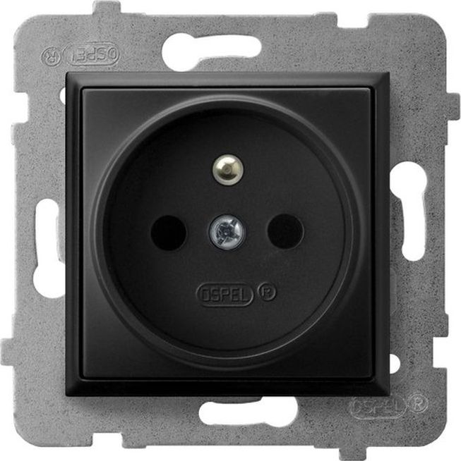 Ospel ARIA Gniazdo pojedyncze z/u czarny metalik GP-1UZ/m/33