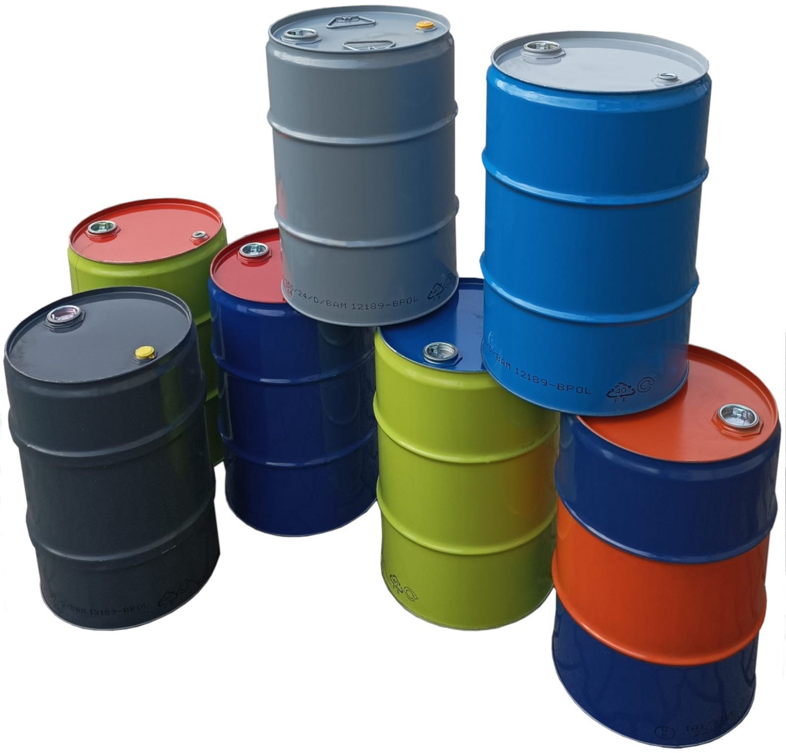 Beczka stalowa metalowa TH 60L korki 2 i 3/4 - MIX KOLORÓW