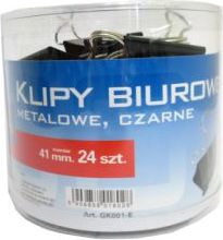 Tetis Klipy biurowe 41 mm czarne