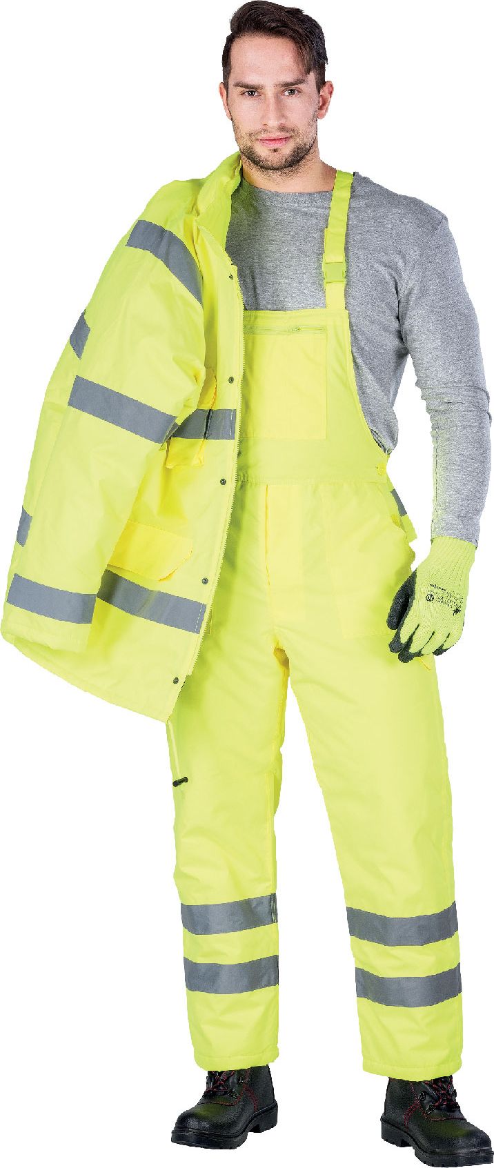 Reis S-Visy - Spodnie Ostrzegawcze Ocieplane Żółte -Xxl