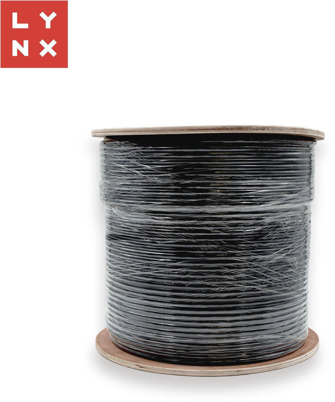 LYNX FTP kabel Cat6, PE (Fca), celoměděný, venkovní, černý, box 305m
