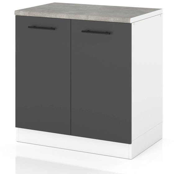 Szafka Kuchenna Stojąca Z Blatem Modułowa 80cm Spremium Szary Mat