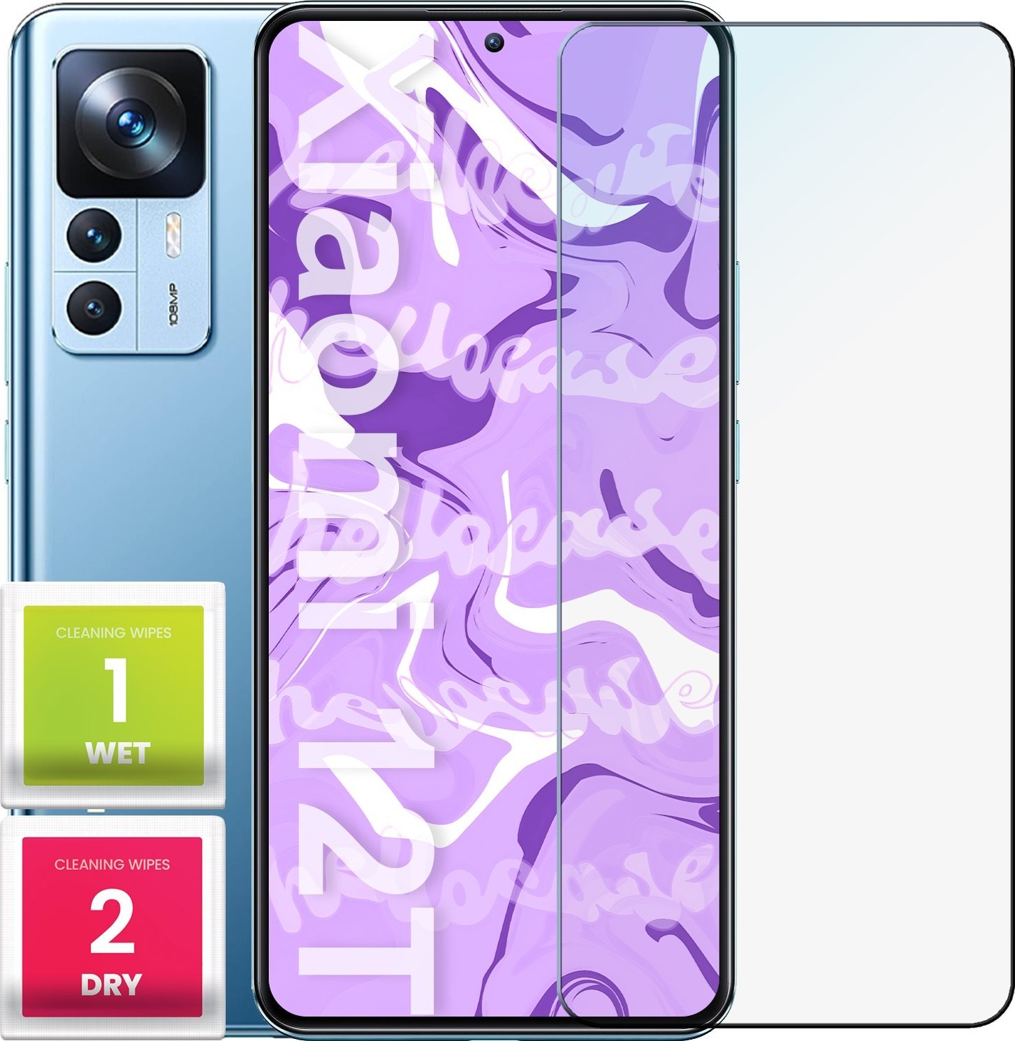 Hello Case Szkło Hartowane do Xiaomi 12t / 12t Pro (szybka 9H, płaskie 2.5D, ochronne)