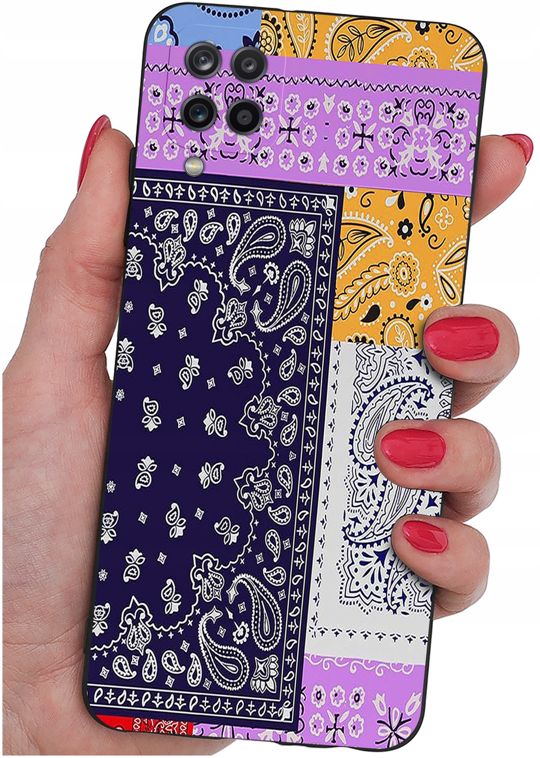 Etui do Samsung Galaxy A12|M12 WZORY |SILIKONOWE MATT CASE + SZKŁO 9H