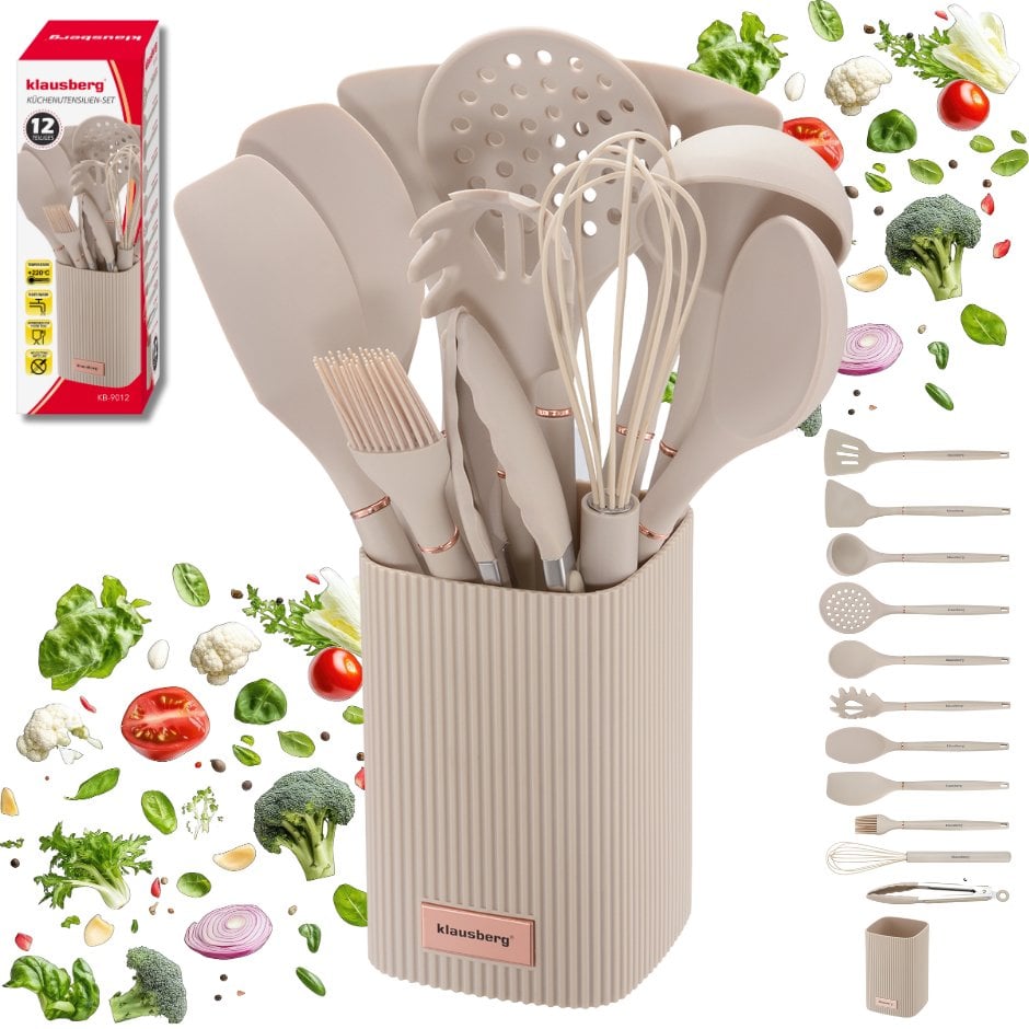 Klausberg 12 SILIKONOWYCH PRZYBORÓW KUCHENNYCH W STOJAKU KLAUSBERG KB-9012