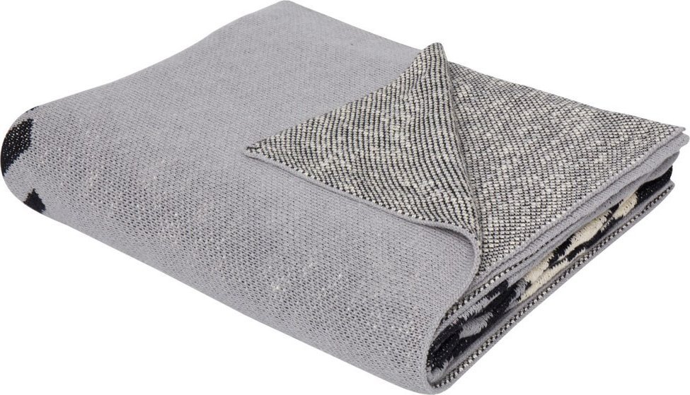 Beliani Koc bawełniany dla dzieci w lwa 130 x 170 cm szary MATTA