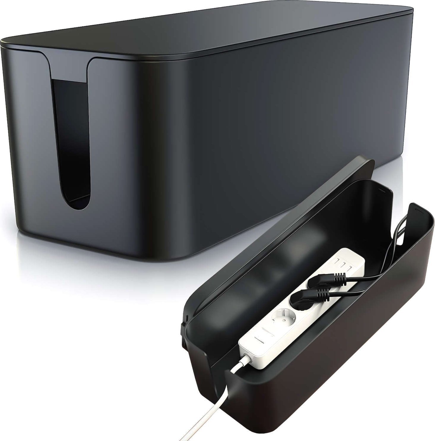 Organizer Alogy Organizer kabli biurkowy podłogowy pojemnik pudełko na kable listwy Alogy Box L 40cm duży Czarny