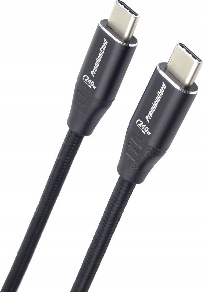Kabel USB PremiumCord USB-C - USB-C 1 m Czarny (ku31cv1)