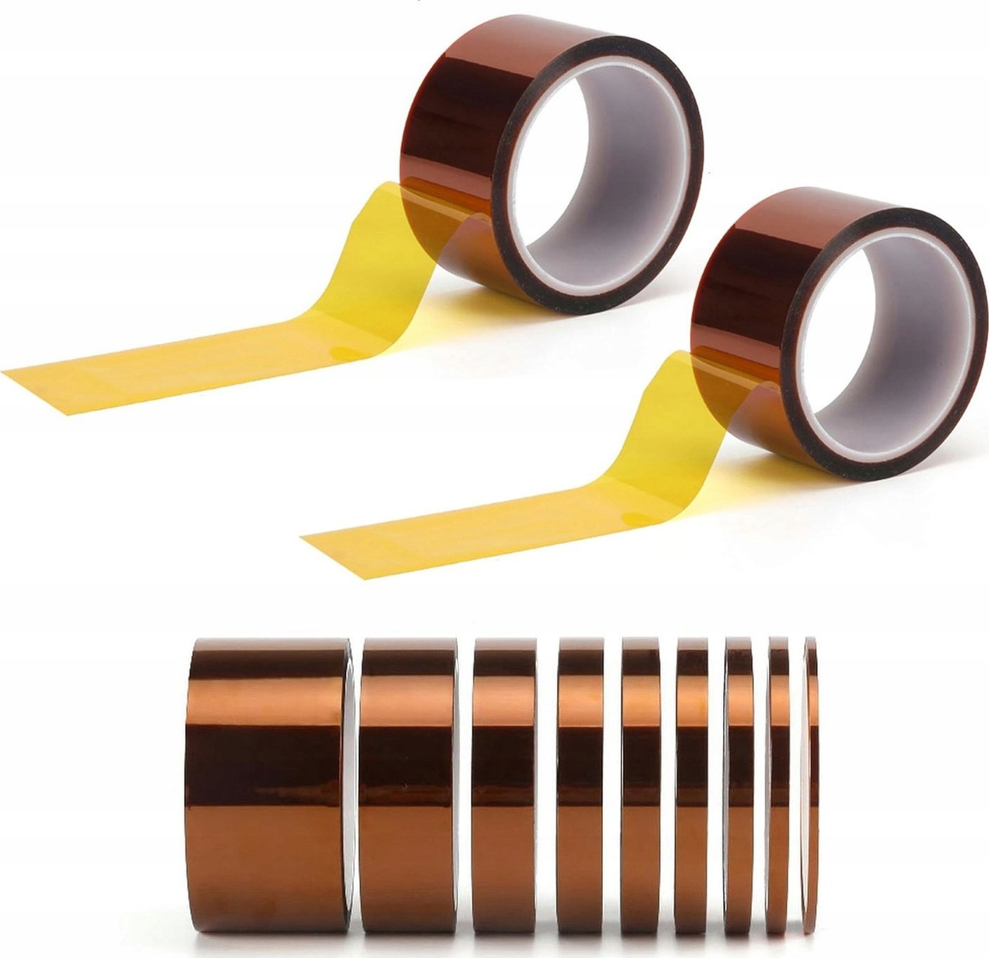 Rosfix 2X TAŚMA KAPTON KAPTONOWA OCHRONNA ODPORNA WYSOKA TEMPERATURA 12MMX30M 15MM