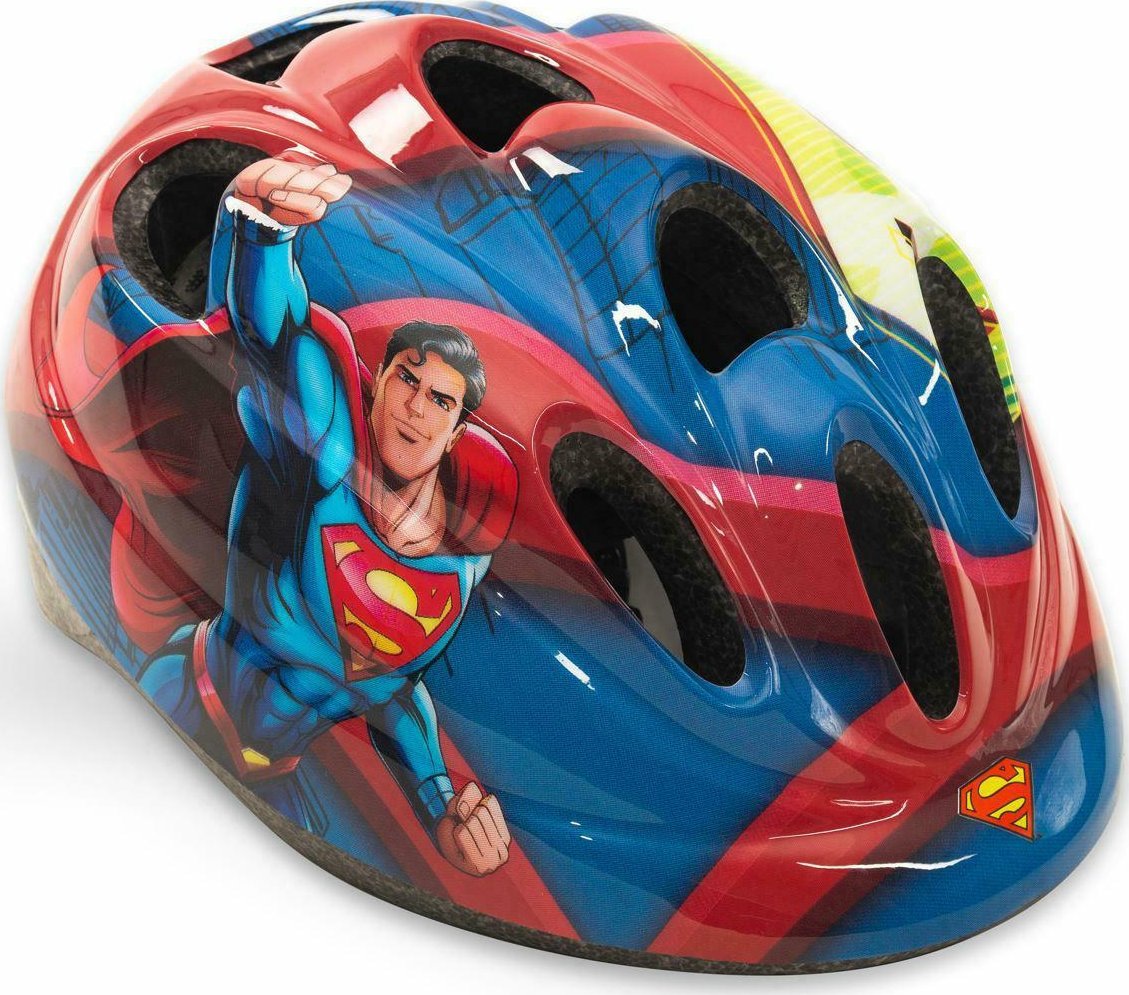 Kask dziecięcy SuperMan DC regulowany dla chłopców - na rower, hulajnogę, rolki - niebieski, Toimsa
