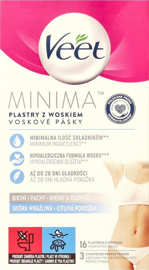 Veet VEET_Minima plastry do depilacji z woskiem do skóry wrażliwej 16 szt.