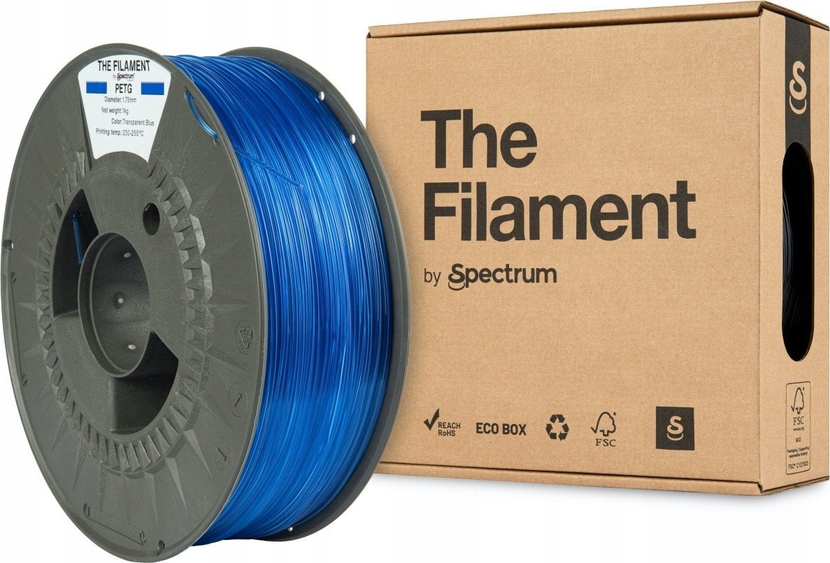 The Filament 3D filament, PETG, 1,75mm, 1000g, TF-24027, transparent blue