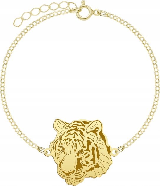 Radziszewska Jewellery Pozłacana Bransoletka z TYGRYSEM GRAWER DEDYKACJA