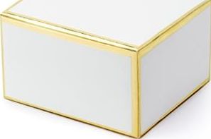 Party Deco Pudełeczko ozdobne, biało-złote, 6x3,5x5,5 cm, 10 szt. uniwersalny