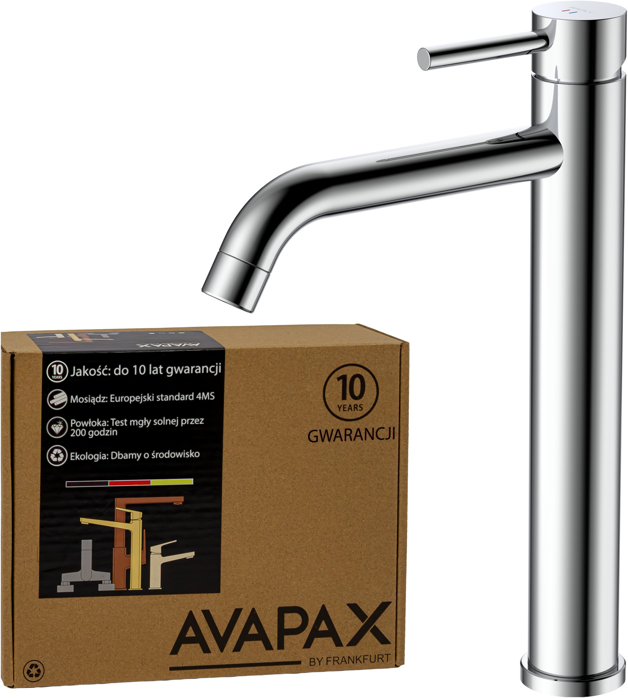 AVAPAX ABKS131111 KSENO Bateria umywalkowa stojąca wysoka - nablatowa, chrom