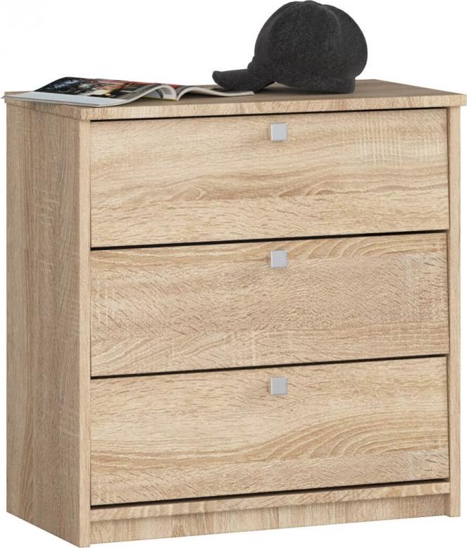 Fabryka Mebli Akord Szafka na buty MINI 3 uchylne drzwiczki 60 cm - dąb sonoma