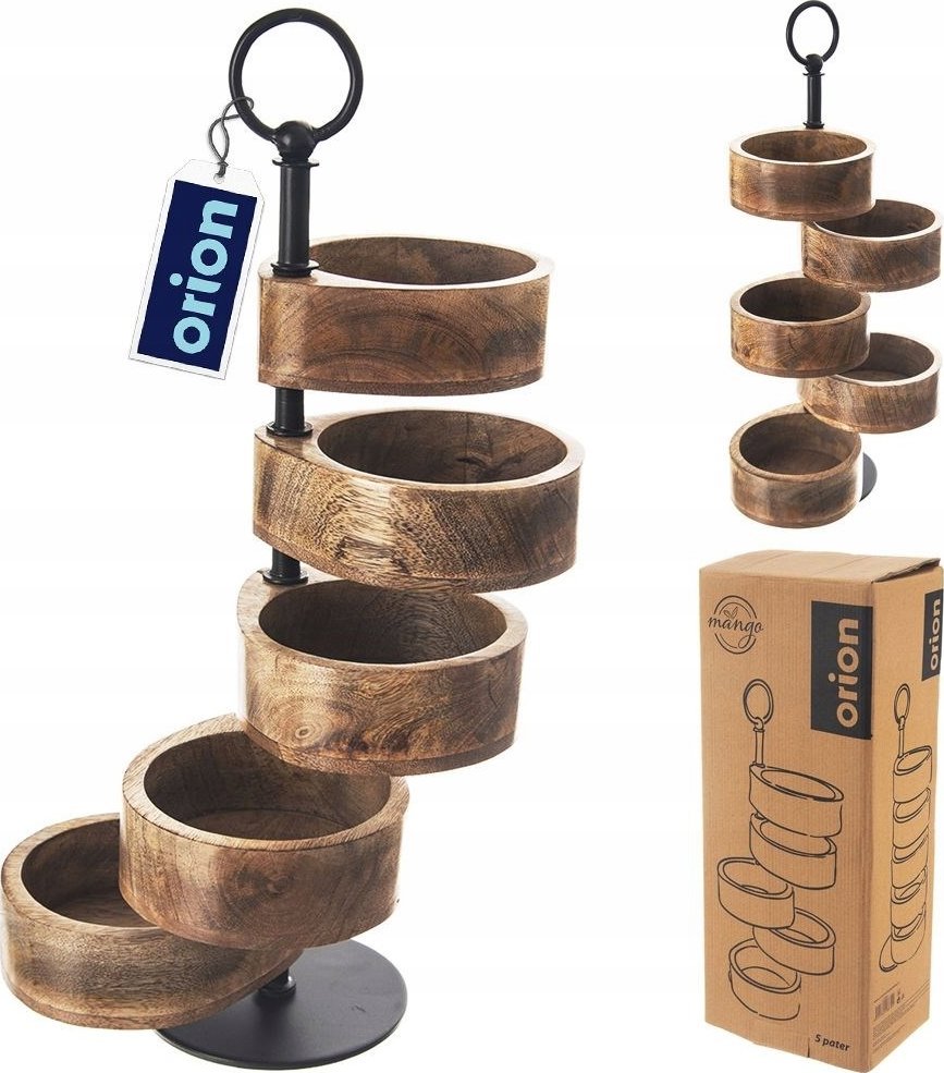 Orion Patera drewniana 5-poziomowa MANGO 44,5 cm