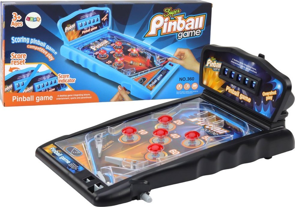 LeanToys Gra Zręcznościowa Pinball Światła Dźwięki Tablica Wyników