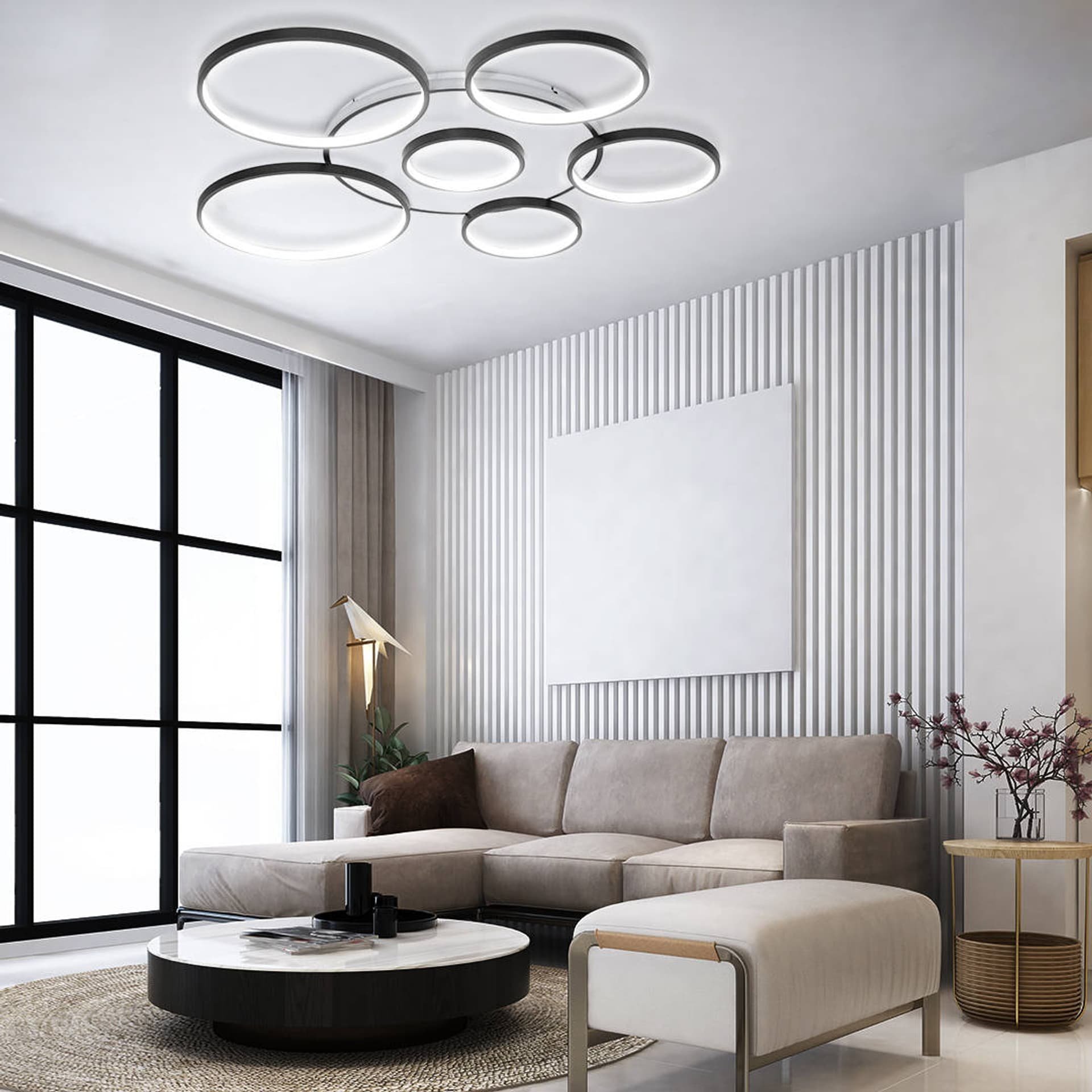 Lampa sufitowa Syntron LAMPA DEKORACYJNA SUFIT 140W CZARNA + Pilot DL-F04