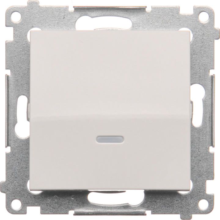 Kontakt-Simon Przycisk pojedynczy zwierny z podświetleniem 10 AX biały (DP1L.01/11)