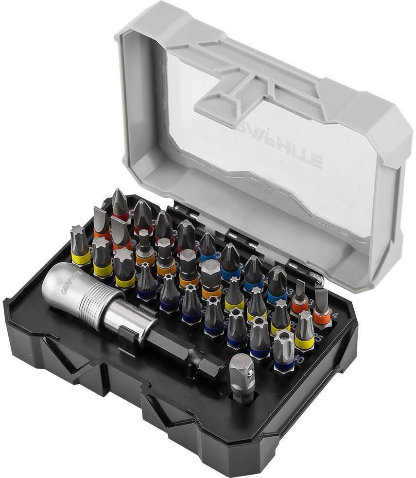 Zestaw bitów 25 mm, z uchwytem magnetycznym 68 mm, 32 szt.