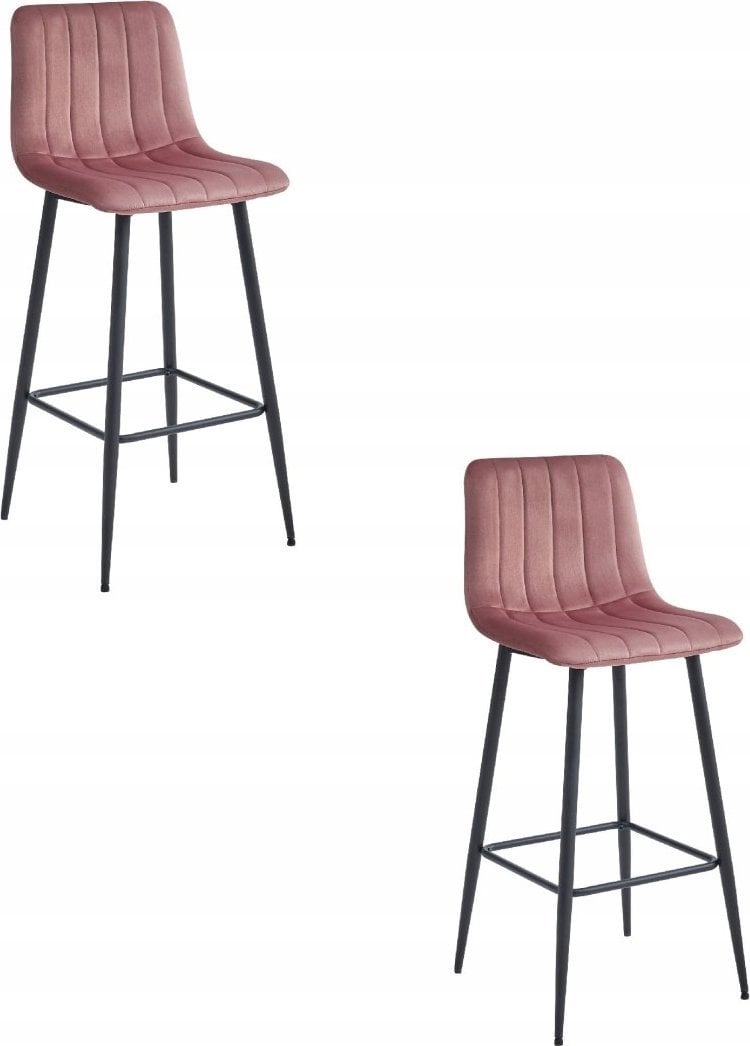 Leobert Hoker POZZA - aksamit ciemny róż / nogi czarne x 2