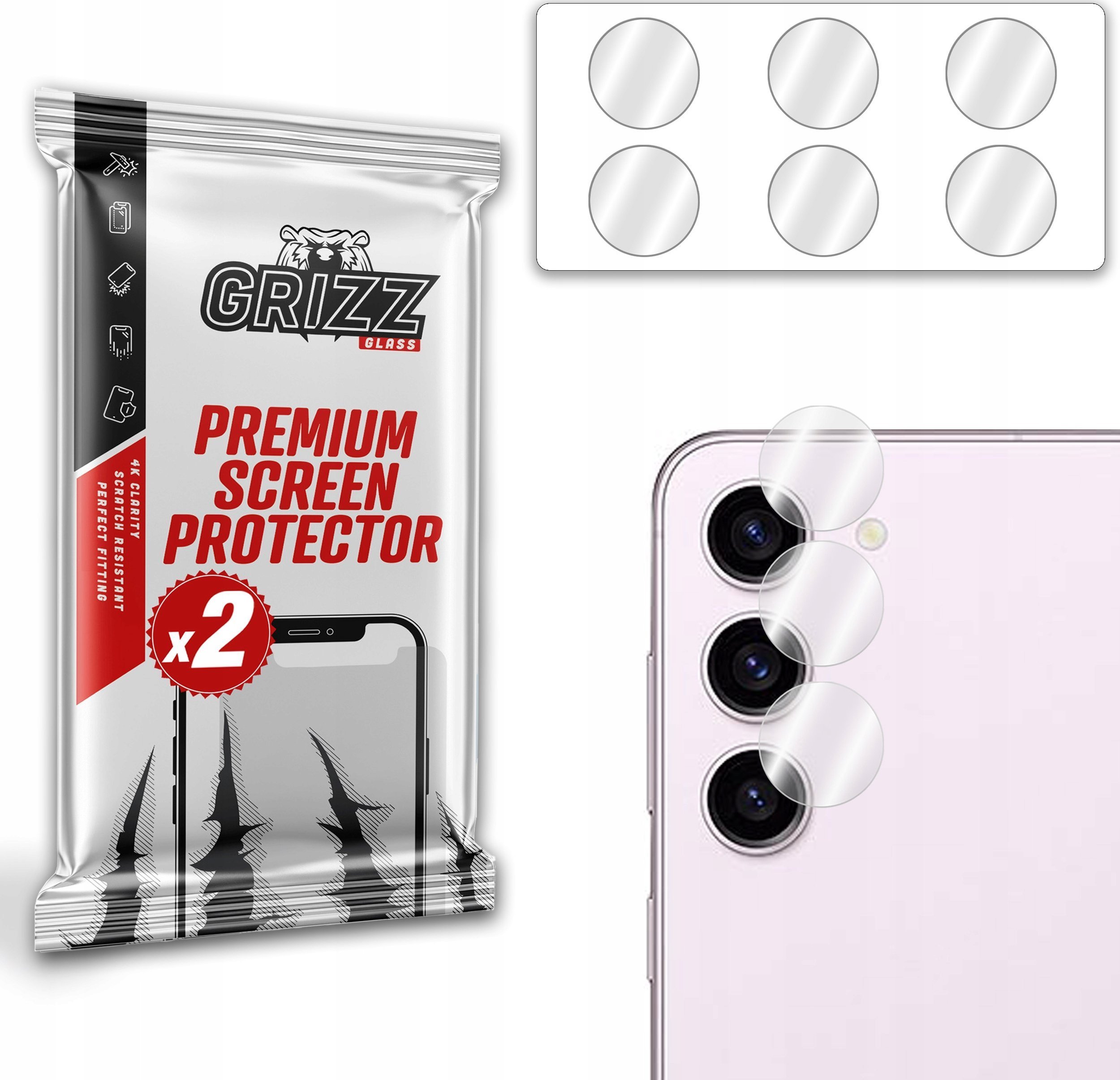 GrizzGlass Szkło na aparat GrizzGlass HybridGlass Camera Samsung Galaxy S23