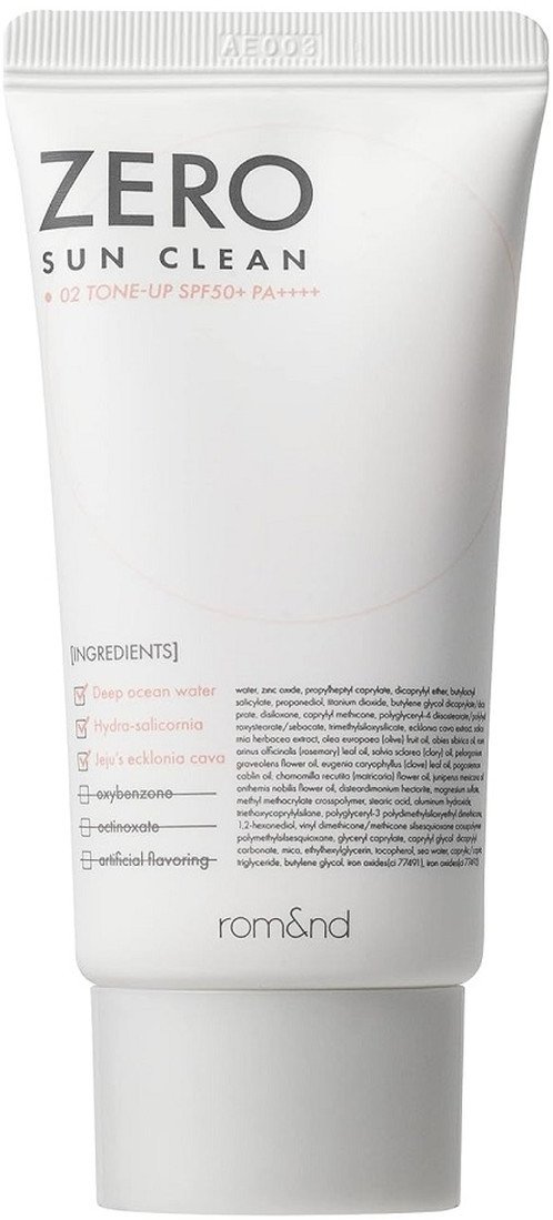 Rom&nd Zero Sun Clean Krem przeciwsłoneczny do twarzy spf50+ pa++++ 02 tone up 50ml