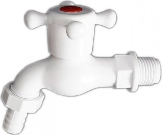 UN KRAN - ZAWÓR CZERPALNY-ODCINAJĄCY PLASTIKOWY 3/4'' BIAŁY (1 SZT)