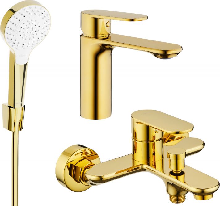 Mexen Mexen Milo R05 zestaw wannowy, złoty - 71303R05-50
