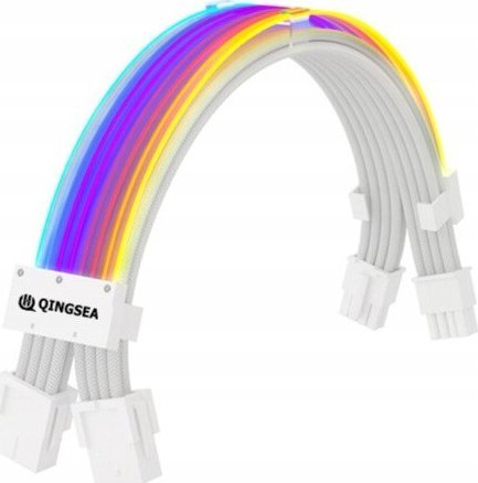 QingSea Przedłużacz ARGB kabel do zasilacza 2*8(6+2) Pin GPU Karta graficzna