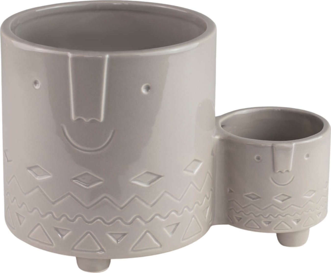 Direct Home and Garden Osłonka ceramiczna FACE szara