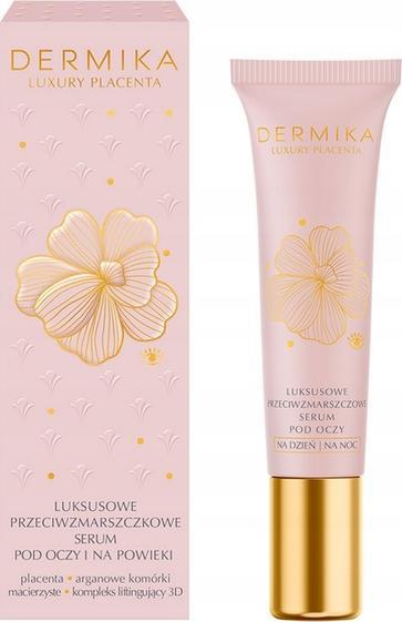 Dermika Luxury Placenta luksusowe przeciwzmarszczkowe serum pod oczy i na powieki na dzień i na noc 50ml