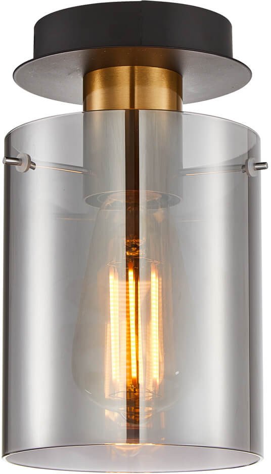 Sufitowa lampa szklana tuba Sardo SPL-5581-1SC-BRO-SG Italux czarny mosiądz