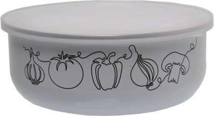 Domex Pojemnik Emalia Aura 18 cm z plastikową pokrywką