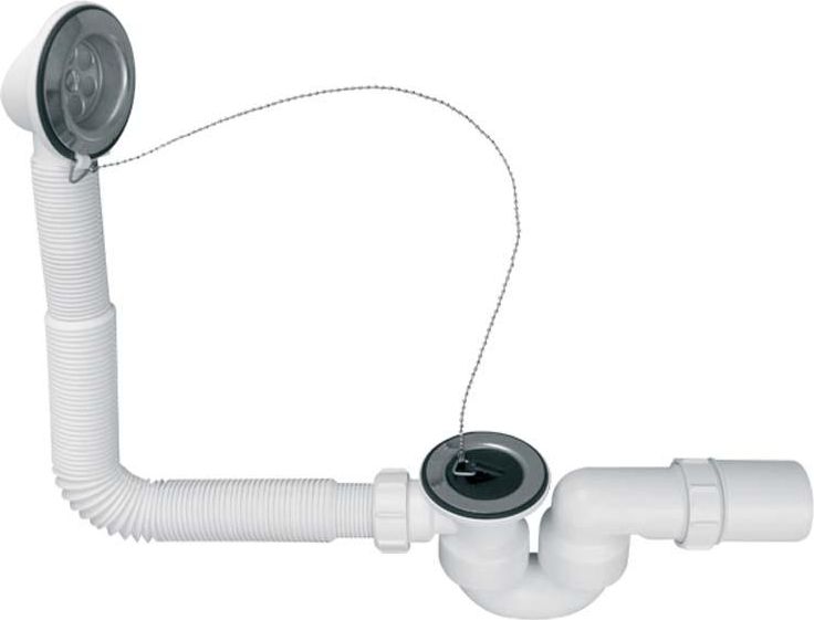 Syfon McAlpine Zestaw odpływowo-przelewowy z sitkiem i korkiem gumowym metal (HC30-EX)