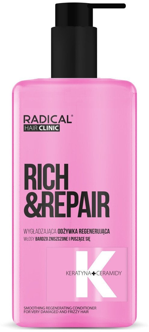 Farmona Radical Hair clinic Rich & Repair Wygładzająca odżywka regenerująca do włosów bardzo zniszczonych i puszących się 260ml