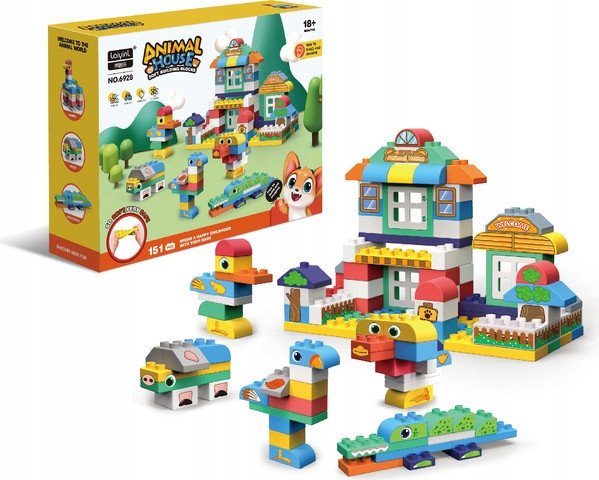 Klocki gumowe miękkie sensoryczne konstrukcyjne duże zestaw XXL 151 SZT