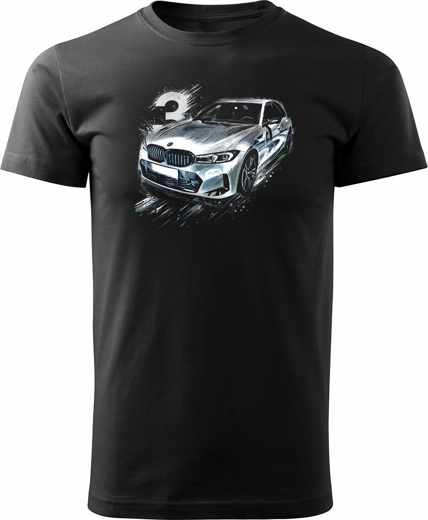 Topslang Koszulka z samochodem BMW serii 3 M3 męska czarna REGULAR XXL