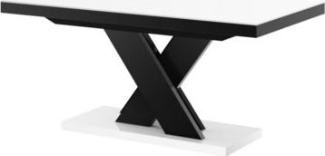 Hubertus Stół XENON LUX 160(256)x89 biały połysk/czarny połysk rozkładany
