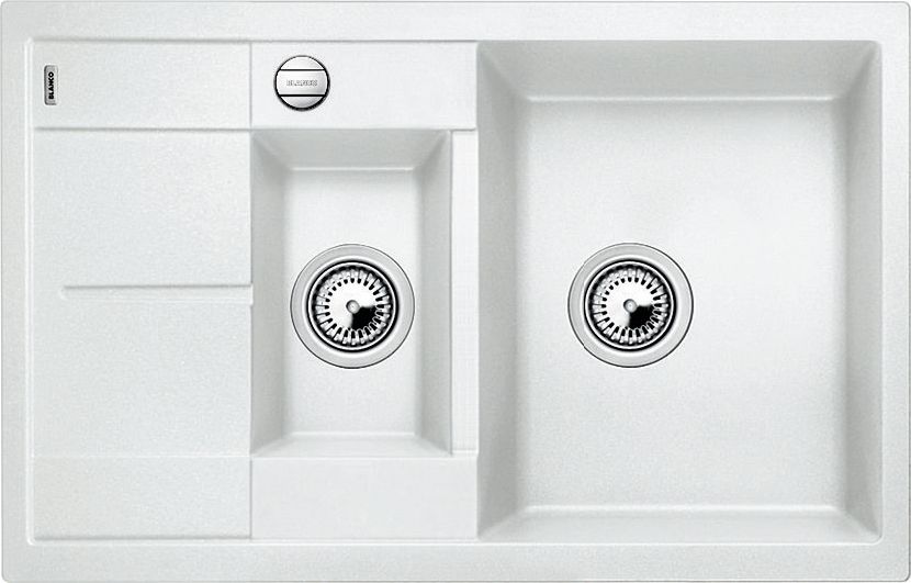 Zlewozmywak Blanco Metra 6 S Compact Silgranit PuraDur Biały odwracalny, korek auto.