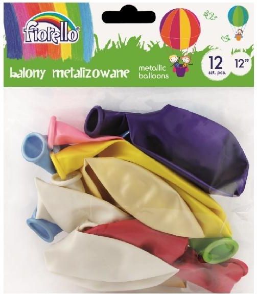 Fiorello Balony Metal 12'' mix 12 sztuk FIORELLO